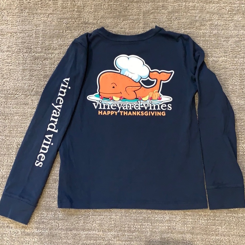 Vineyard Vines Thanksgiving Long Sleeve Pocket Tee